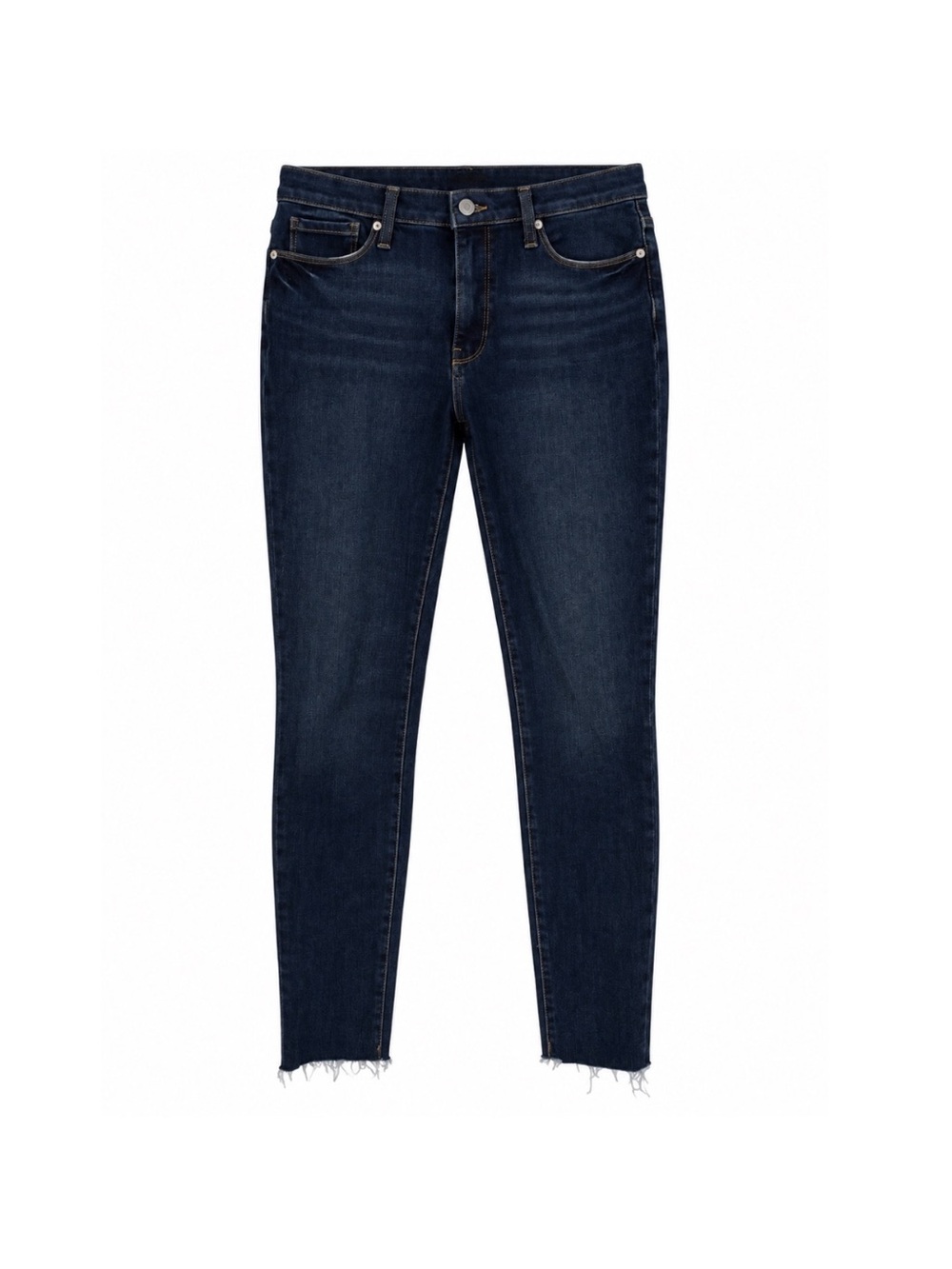 Banana Republic Premium Denim Mid-Rise Skinny Raw-Hem Jeans - Dark Wash, Size 30
